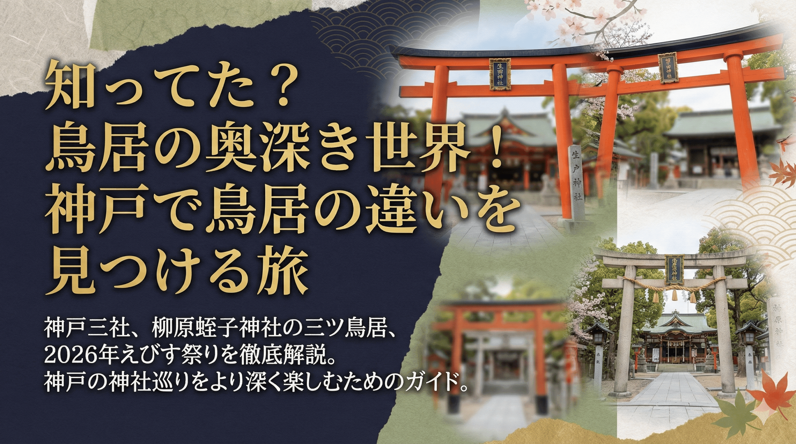 知ってた?鳥居の奥深き世界!神戸で鳥居の違いを見つける旅