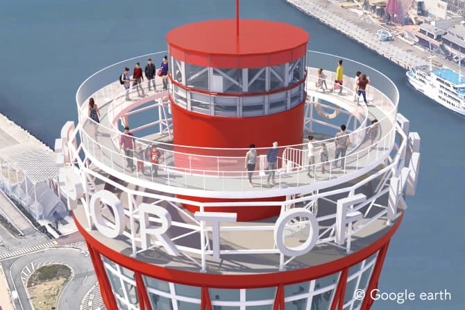 神戸ポートタワー来場者100万人達成!リニューアルから1年7ヶ月でのイメージ画像