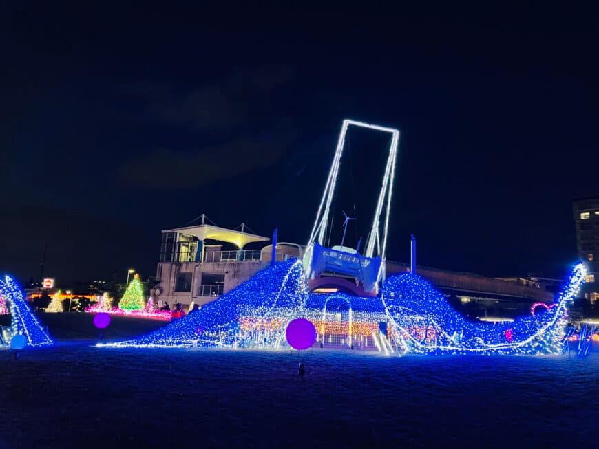 光輝くクジラとイルカ!大蔵海岸ハートフルイルミネーションで感動体験のイメージ画像