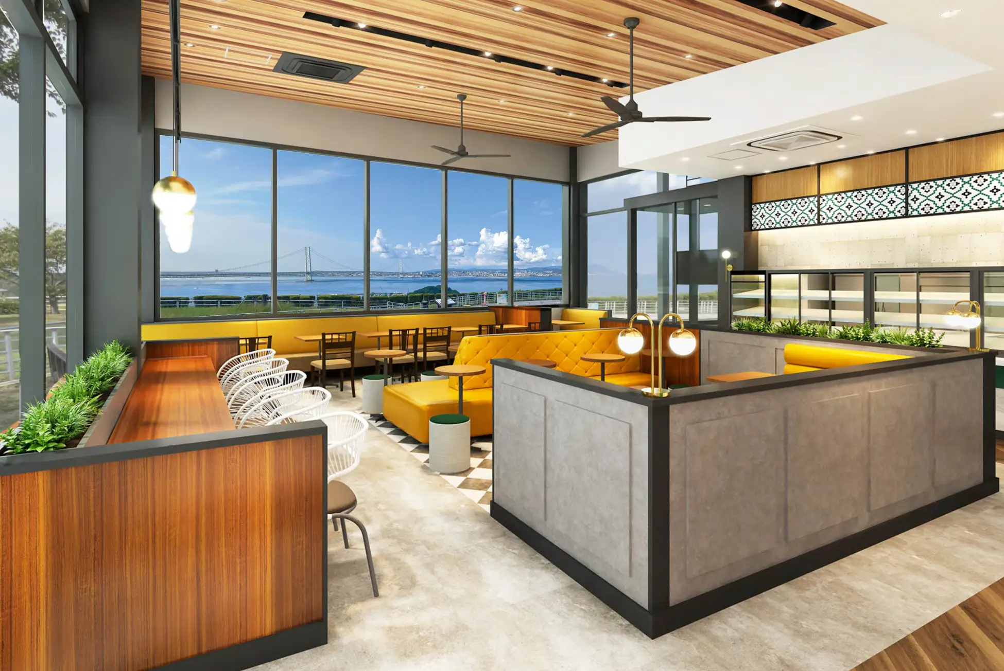 淡路SA下りにミスタードーナツがオープン!明石海峡大橋を一望できる新店舗のイメージ画像