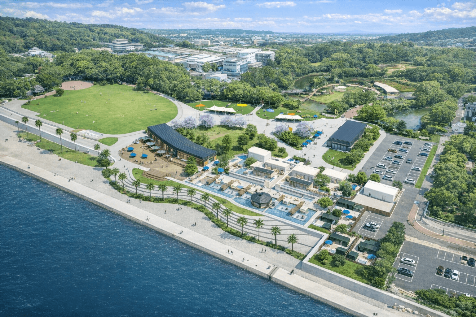 鳴尾浜リゾ跡地に温泉・スパ施設&ドッグラン!2028年夏オープン予定のイメージ画像