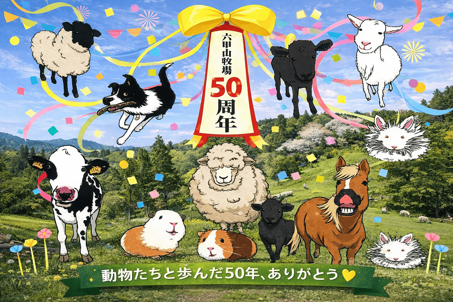 六甲山牧場50周年記念イベント 4月4日&5日開催!先着でお菓子プレゼントのイメージ画像